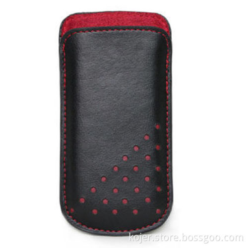 Leather Mobile Phone Case with Retractable Pull-tab, Fine Workmanship in Paint Edge and Side Stitch